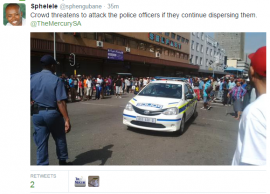 A collection of images tweeted by journalists in KZN of the Xenophobic attacks making news headlines.