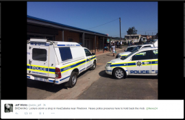 A collection of images tweeted by journalists in KZN of the Xenophobic attacks making news headlines.