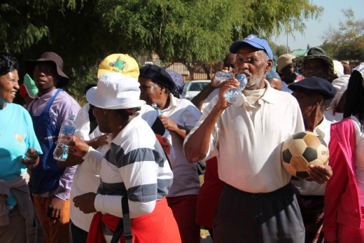 A large group, consisting mostly of pensioners from Khutsong and disabled people from the Rotalia Centre for mentally disabled people in Carletonville last week took part in a fun walk through Carletonville.