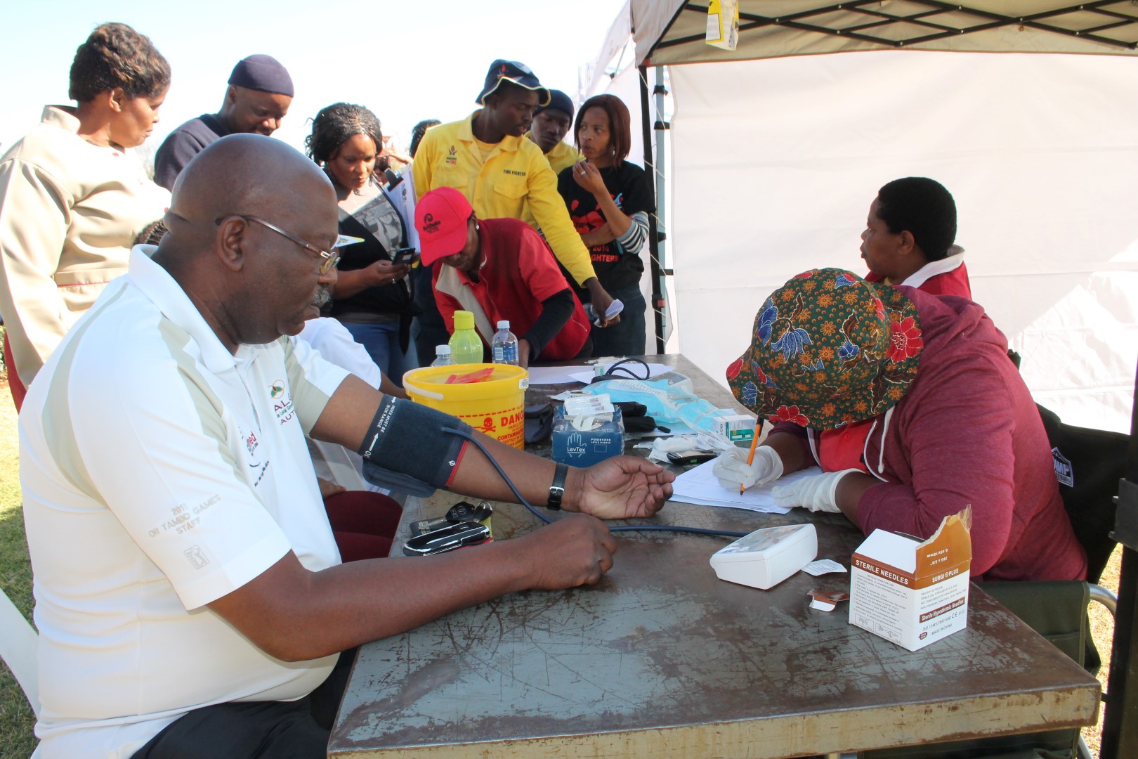 A large group, consisting mostly of pensioners from Khutsong and disabled people from the Rotalia Centre for mentally disabled people in Carletonville last week took part in a fun walk through Carletonville.