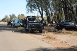 Last Friday community members protested in Blyvoor because the water supply to the former mining town had been cut. A part of the main water pipe to the village was also stolen by metal thieves. Some police members and members of the security company currently working in Blyvoor however found and retrieved the stolen pipes, and also cracked down on an illegal scrap metal dealer in the nearby Matariana Village.