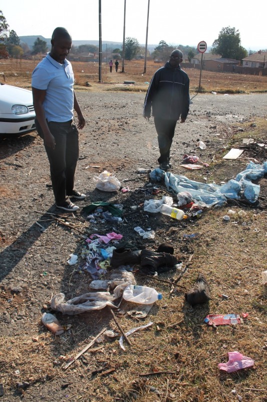 Since August 2013 when Blyvoor Mine was placed under provisional liquidation, conditions at the mine has gone from bad to worse. These photos were taken during a visit to some buildings stripped by illegal miners and metal thieves last year August.