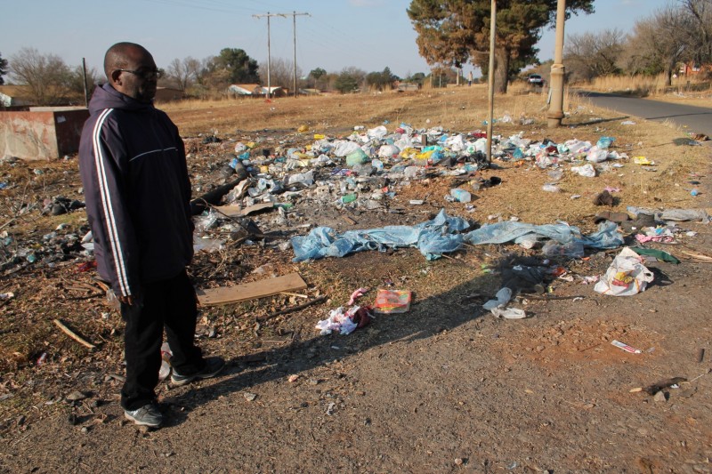 Since August 2013 when Blyvoor Mine was placed under provisional liquidation, conditions at the mine has gone from bad to worse. These photos were taken during a visit to some buildings stripped by illegal miners and metal thieves last year August.