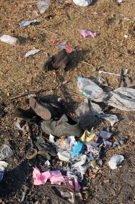 Since August 2013 when Blyvoor Mine was placed under provisional liquidation, conditions at the mine has gone from bad to worse. These photos were taken during a visit to some buildings stripped by illegal miners and metal thieves last year August.