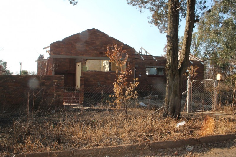Since August 2013 when Blyvoor Mine was placed under provisional liquidation, conditions at the mine has gone from bad to worse. These photos were taken during a visit to some buildings stripped by illegal miners and metal thieves last year August.