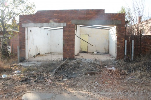 Since August 2013 when Blyvoor Mine was placed under provisional liquidation, conditions at the mine has gone from bad to worse. These photos were taken during a visit to some buildings stripped by illegal miners and metal thieves last year August.