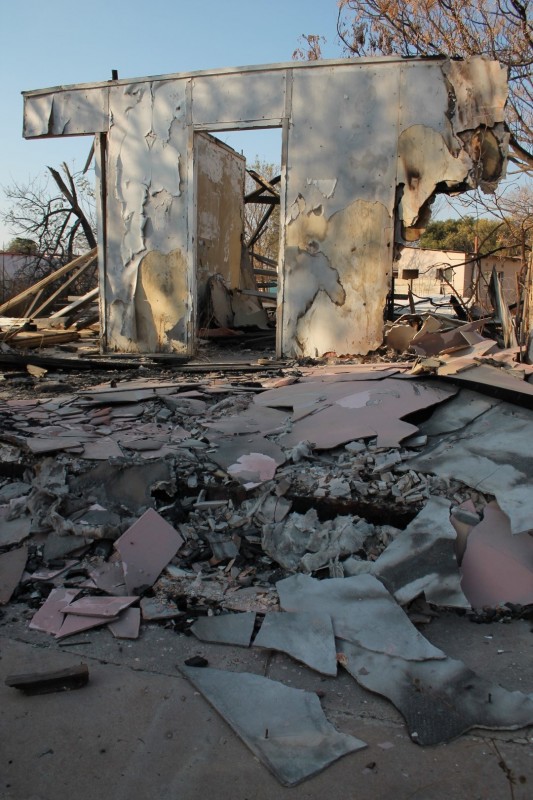 Since August 2013 when Blyvoor Mine was placed under provisional liquidation, conditions at the mine has gone from bad to worse. These photos were taken during a visit to some buildings stripped by illegal miners and metal thieves last year August.