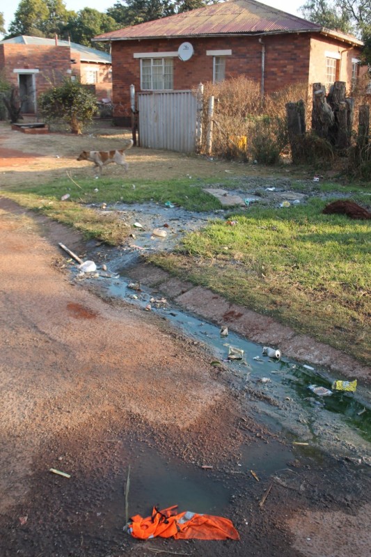 Since August 2013 when Blyvoor Mine was placed under provisional liquidation, conditions at the mine has gone from bad to worse. These photos were taken during a visit to some buildings stripped by illegal miners and metal thieves last year August.