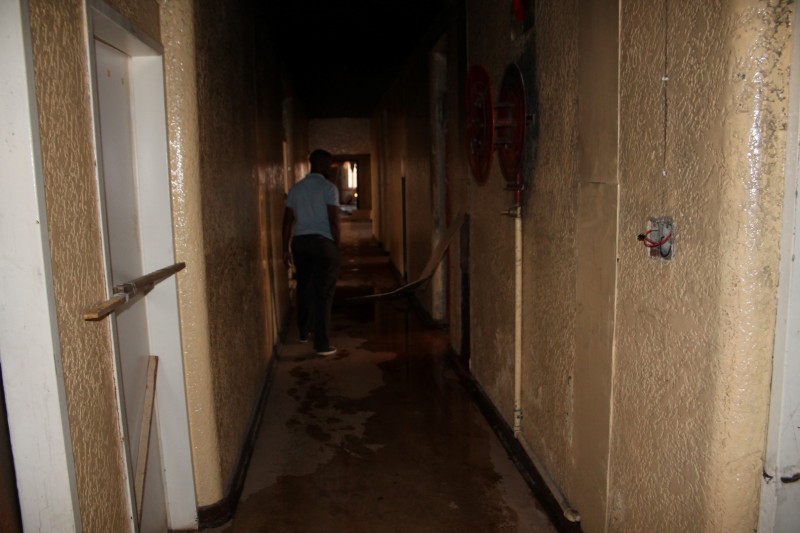 Since August 2013 when Blyvoor Mine was placed under provisional liquidation, conditions at the mine has gone from bad to worse. These photos were taken during a visit to some buildings stripped by illegal miners and metal thieves last year August.