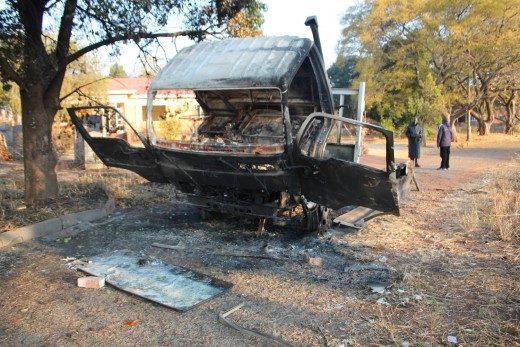 Since August 2013 when Blyvoor Mine was placed under provisional liquidation, conditions at the mine has gone from bad to worse. These photos were taken during a visit to some buildings stripped by illegal miners and metal thieves last year August.