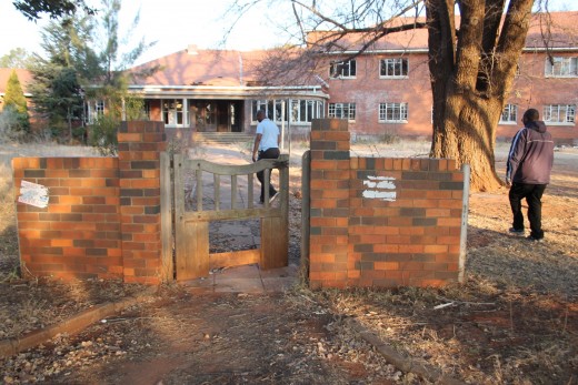 Since August 2013 when Blyvoor Mine was placed under provisional liquidation, conditions at the mine has gone from bad to worse. These photos were taken during a visit to some buildings stripped by illegal miners and metal thieves last year August.