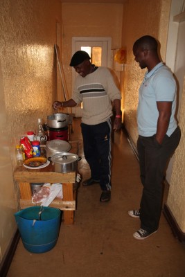Since August 2013 when Blyvoor Mine was placed under provisional liquidation, conditions at the mine has gone from bad to worse. These photos were taken during a visit to some buildings stripped by illegal miners and metal thieves last year August.