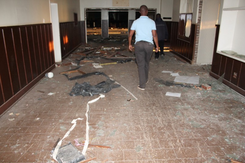 Since August 2013 when Blyvoor Mine was placed under provisional liquidation, conditions at the mine has gone from bad to worse. These photos were taken during a visit to some buildings stripped by illegal miners and metal thieves last year August.