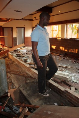 Since August 2013 when Blyvoor Mine was placed under provisional liquidation, conditions at the mine has gone from bad to worse. These photos were taken during a visit to some buildings stripped by illegal miners and metal thieves last year August.