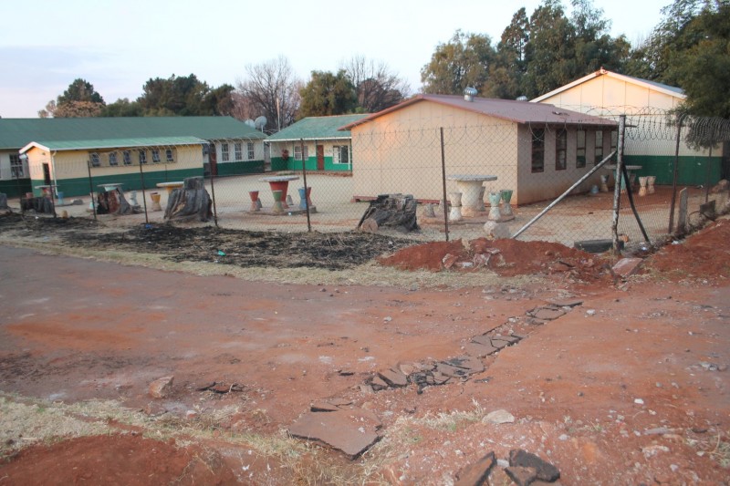 Since August 2013 when Blyvoor Mine was placed under provisional liquidation, conditions at the mine has gone from bad to worse. These photos were taken during a visit to some buildings stripped by illegal miners and metal thieves last year August.