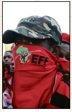 The red sea Economic Freedom Fighters lead the student protest on Monday at VUT. Photo: Mduduzi Mathebula.